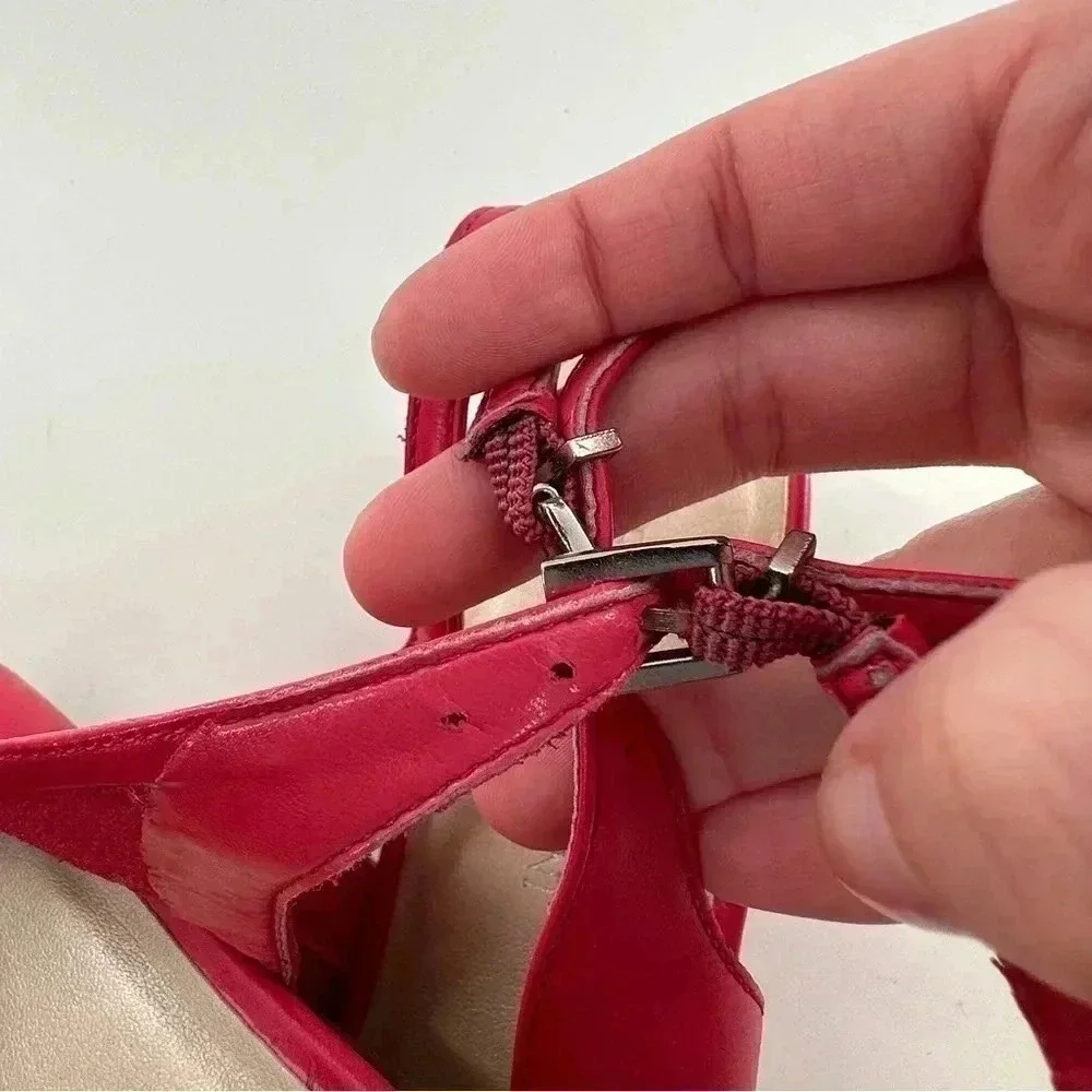 Enzo Angiolini Rankeds flats size 6.5 pink leather square toe vintage 80s 90s
